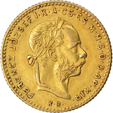 HUNGARY, 4 Forint 10 Francs, 1890, Kremnitz, KM #466, AU(50-53), Gold, 3.23