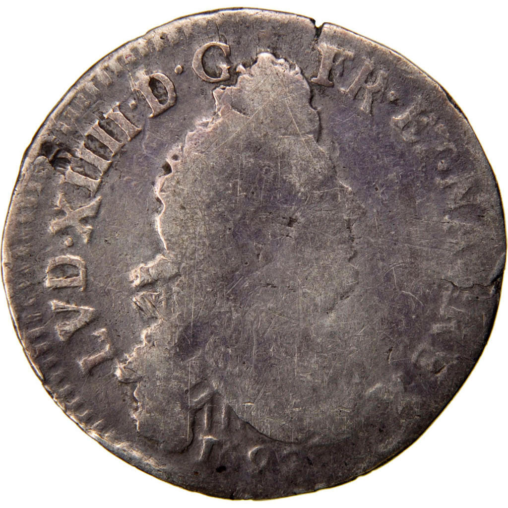 FRANCE, 4 Sols aux 2 L, 4 Sols 2 Deniers, 1692, Lyon, KM #281.4, VF(20-25),...