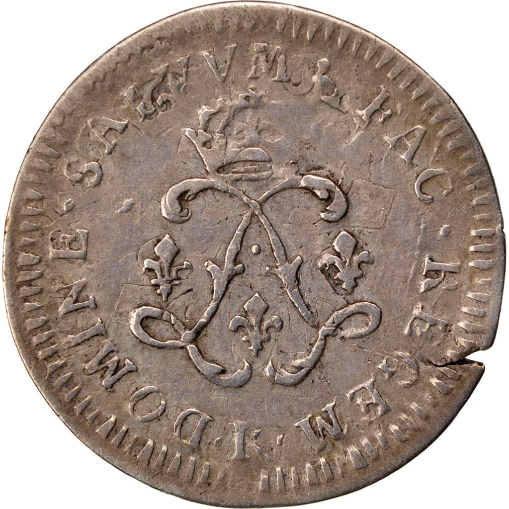 FRANCE, 4 Sols aux 2 L, 4 Sols 2 Deniers, 1692, Bordeaux, KM #281.7, EF(40-45),.