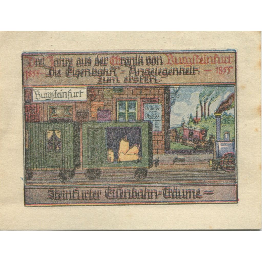 Banknote, Germany, Burgsteinfurt Stadt, 50 Pfennig, train, 1923, 1923-01-01