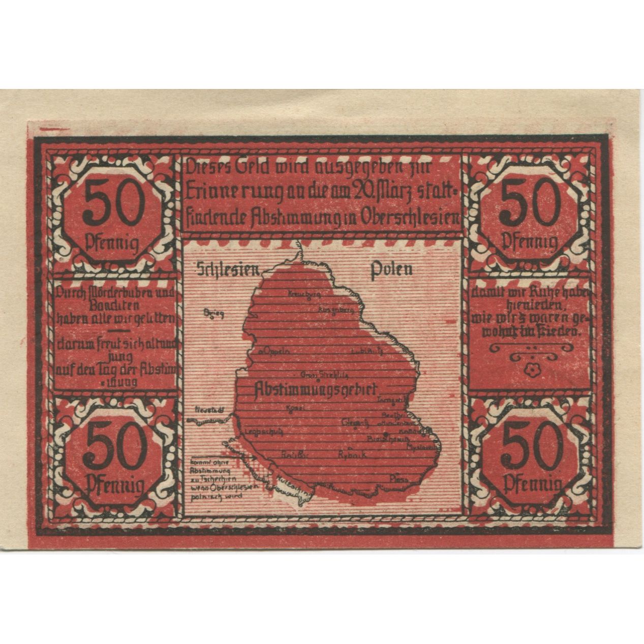 Banknote, Germany, Bielschowitz Gemeinde, 50 Pfennig, carte, 1921, 1921-06-30