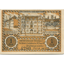 Nota, Alemanha, Bielschowitz Gemeinde, 1 Mark, carte, 1921, 1921-06-30