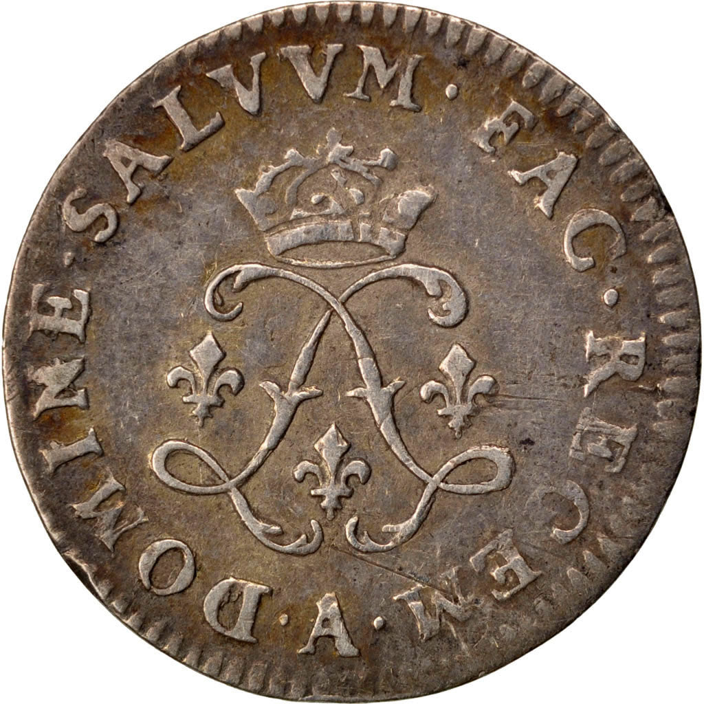 FRANCE, 4 Sols aux 2 L, 4 Sols 2 Deniers, 1691, Paris, KM #281.1, VF(30-35),...