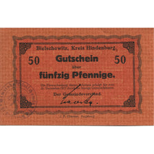 Banknote, Germany, Bielschowitz Gemeinde, 50 Pfennig, N.D, 1917, 1917-12-31