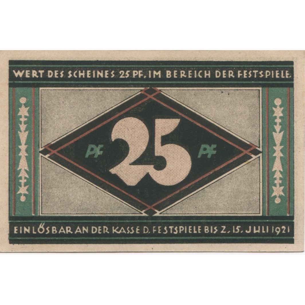 Banknote, Germany, Breslau Evangelisch Kirchlicher Arbeitsausschuß, 25 Pfennig
