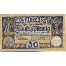 Billet, Allemagne, Coblenz Stadt, 50 Pfennig, valeur faciale, 1919, 1919-01-01
