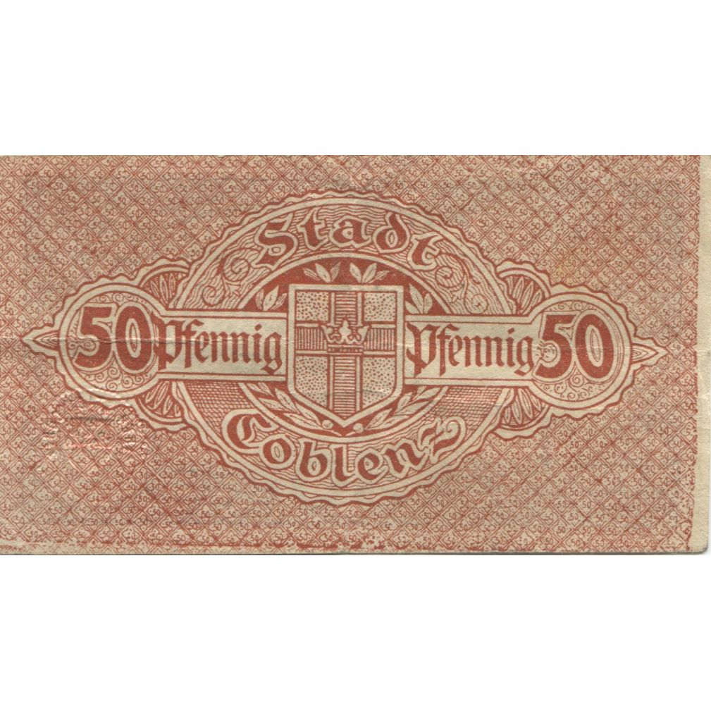 Billet, Allemagne, Coblenz Stadt, 50 Pfennig, valeur faciale, 1919, 1919-01-01