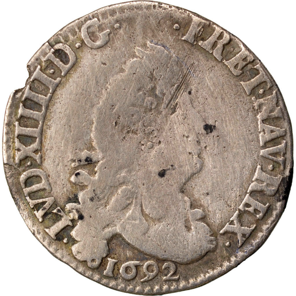 Coin, France, 4 Sols, 1692, Riom, VF(20-25), Silver, Gadoury:106