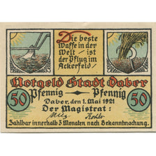Banknote, Germany, Daber Stadt, 50 Pfennig, Pelle, 1921, 1921-05-01, AU(55-58)