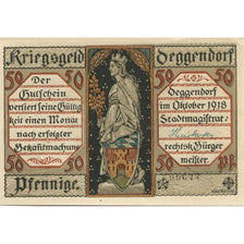 Banknote, Germany, Deggendorf Stadt, 50 Pfennig, Batiment, 1918, AU(55-58)