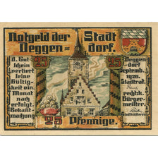 Banconote, Germania, Deggendorf Stadt, 25 Pfennig, paysage, 1920, SPL-