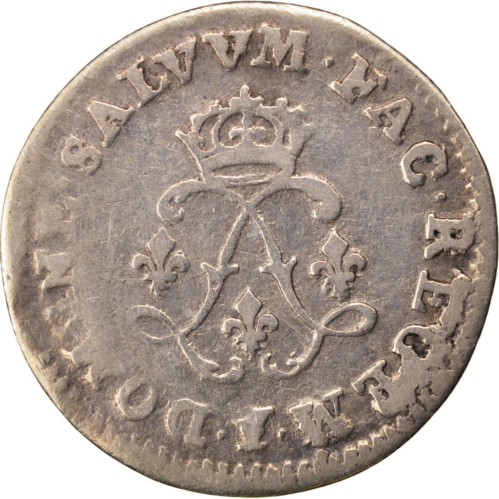 FRANCE, 4 Sols aux 2 L, 4 Sols 2 Deniers, 1691, Bourges, KM #281.18, VF(20-25),.