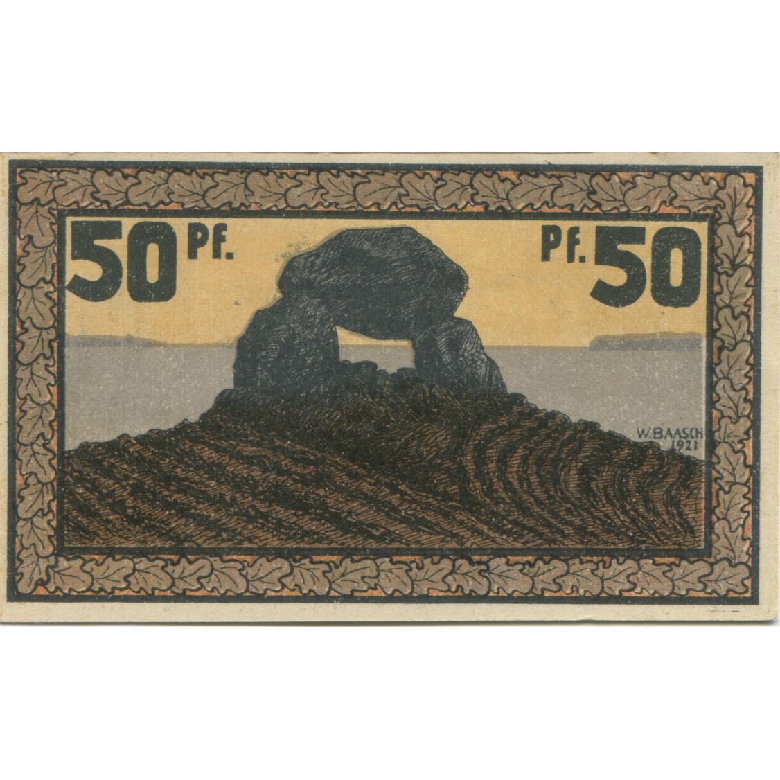 Banknote, Germany, Eckernförde Kreis, 50 Pfennig, Monument, 1921, AU(55-58)