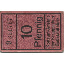 Banknote, Germany, Essen, Krupp, Konsum-Anstalt, 10 Pfennig, N.D, AU(55-58)