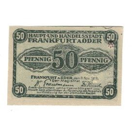 Banknote, Germany, Frankfurt a.d. Oder Stadt, 50 Pfennig, valeur faciale, 1919