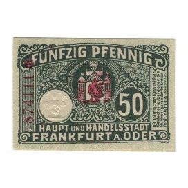 Banknote, Germany, Frankfurt a.d. Oder Stadt, 50 Pfennig, valeur faciale, 1919