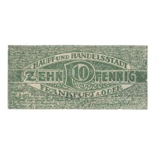 Banknote, Germany, Frankfurt a.d. Oder Stadt, 10 Pfennig, valeur faciale, 1920