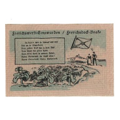 Banknote, Germany, Einswarden Frerichswerft, 50 Pfennig, personnage, 1921