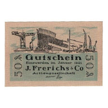 Banknote, Germany, Einswarden Frerichswerft, 50 Pfennig, bateau, 1921
