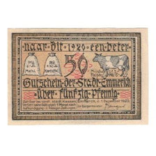 Banknote, Germany, Emmerich Stadt, 50 Pfennig, paysage, 1920, 1920-12-01