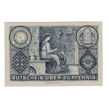 Billet, Allemagne, Freiburg i. Br. Stadt, 25 Pfennig, personnage, 1919