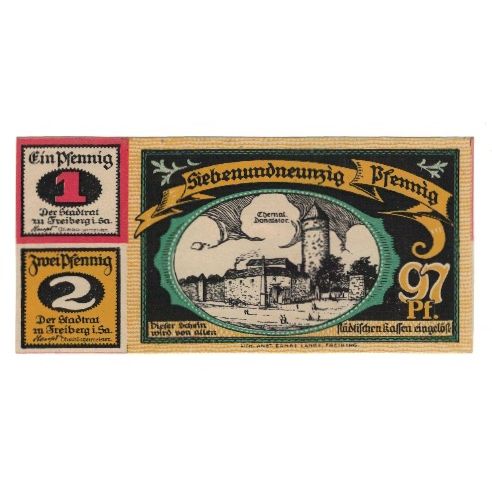 Banknote, Germany, Freiberg Stadt, 1 Mark, batiment 1, 1921, 1921-07-22