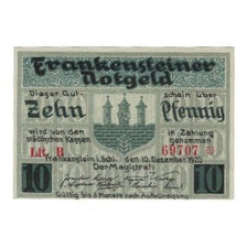 Billet, Allemagne, Frankenstein Stadt, 10 Pfennig, Batiment, 1920, 1920-12-10