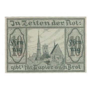 Billet, Allemagne, Frankenstein Stadt, 10 Pfennig, Batiment, 1920, 1920-12-10