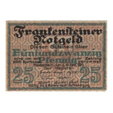 Banknote, Germany, Frankenstein Stadt, 25 Pfennig, Batiment, 1920, 1920-12-10