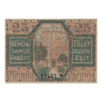 Banknote, Germany, Frankenstein Stadt, 25 Pfennig, Batiment, 1920, 1920-12-10