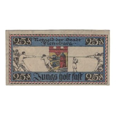 Banknote, Germany, Flensburg Stadt, 25 Pfennig, Texte, 1920, 1920-01-16