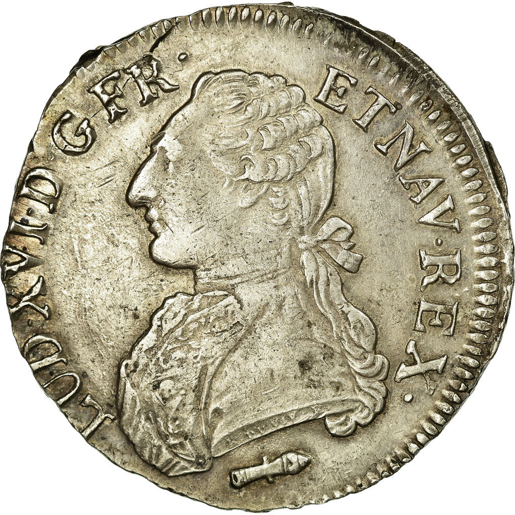 France, Louis XVI, Ecu aux branches d'olivier, 1784, Perpignan, Silver