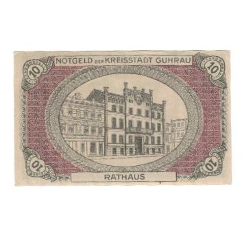 Billet, Allemagne, Kreisstadt Guhrau, Bez. Breslau, 10 Pfennig, Batiment, 1920