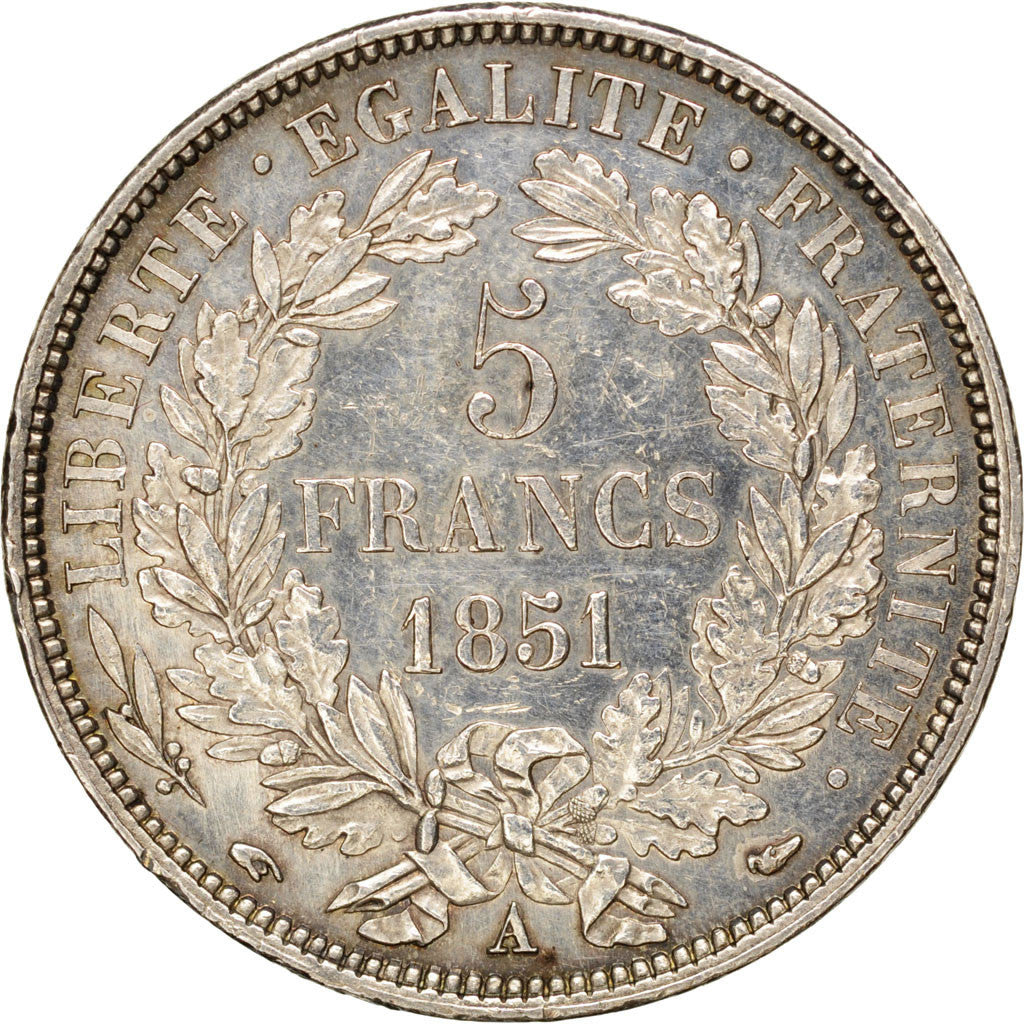 Coin, France, Cérès, 5 Francs, 1851, Paris, AU(50-53), Silver, Gadoury:719