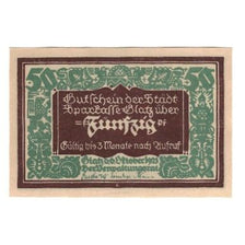 Banknote, Germany, Glatz Städtische Sparkasse, 50 Pfennig, personnage 1, 1921