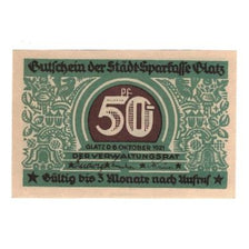 Banknote, Germany, Glatz Städtische Sparkasse, 50 Pfennig, Blason, 1921
