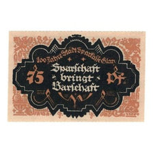 Banknote, Germany, Glatz Städtische Sparkasse, 75 Pfennig, personnage 2, 1921