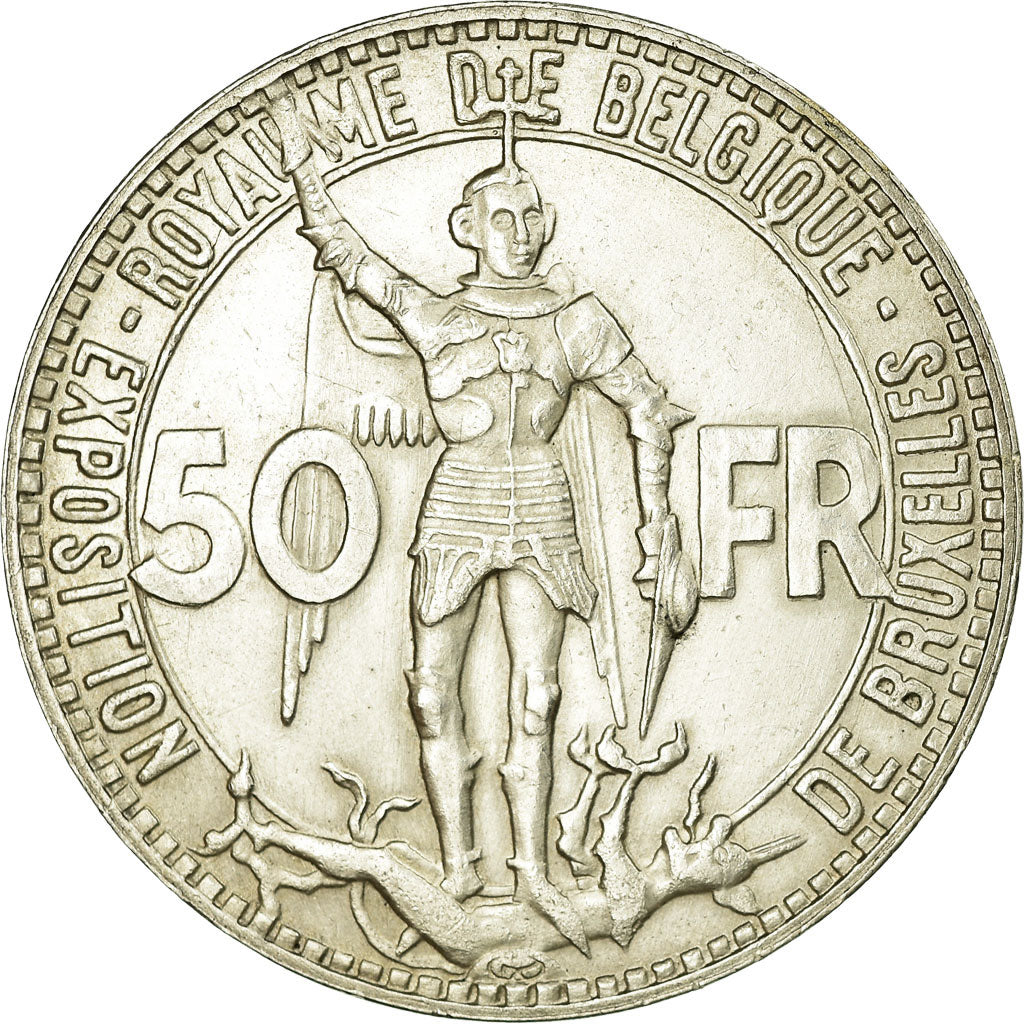 Coin, Belgium, 50 Francs, 50 Frank, 1935, AU(55-58), Silver