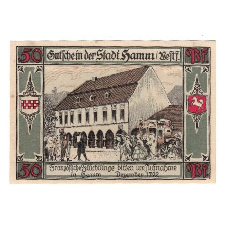 Geldschein, Deutschland, Hamm Stadt, 50 Pfennig, personnage 3, 1921, 1921-10-01