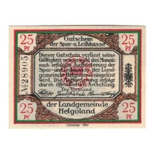 Banknote, Germany, Helgoland Spar & Leihkasse der Landgemeinde, 25 Pfennig