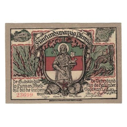 Banknote, Germany, Helgoland Spar & Leihkasse der Landgemeinde, 25 Pfennig
