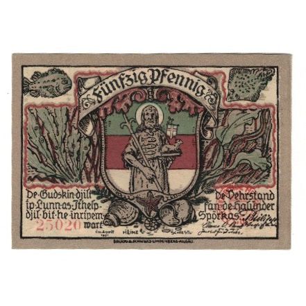 Banknote, Germany, Helgoland Spar & Leihkasse der Landgemeinde, 50 Pfennig