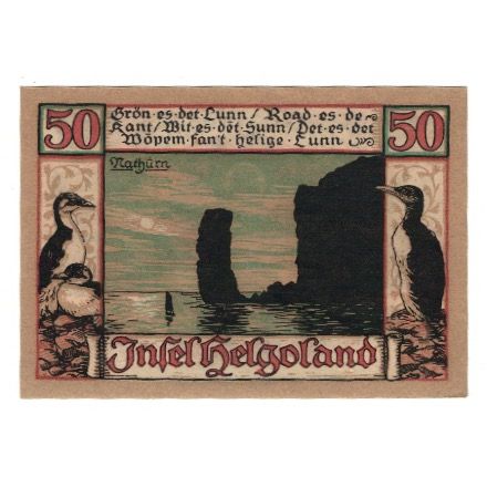 Banknote, Germany, Helgoland Spar & Leihkasse der Landgemeinde, 50 Pfennig