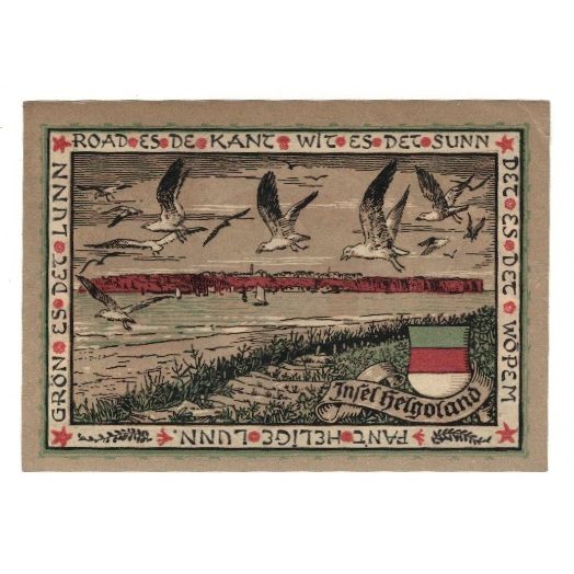 Banknote, Germany, Helgoland Spar & Leihkasse der Landgemeinde, 1 Mark, paysage