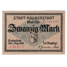 Banknote, Germany, Halberstadt Stadt, 20 Pfennig, Batiment, 1918, 1918-12-01