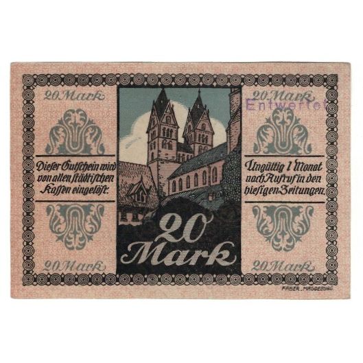 Banknote, Germany, Halberstadt Stadt, 20 Pfennig, Batiment, 1918, 1918-12-01