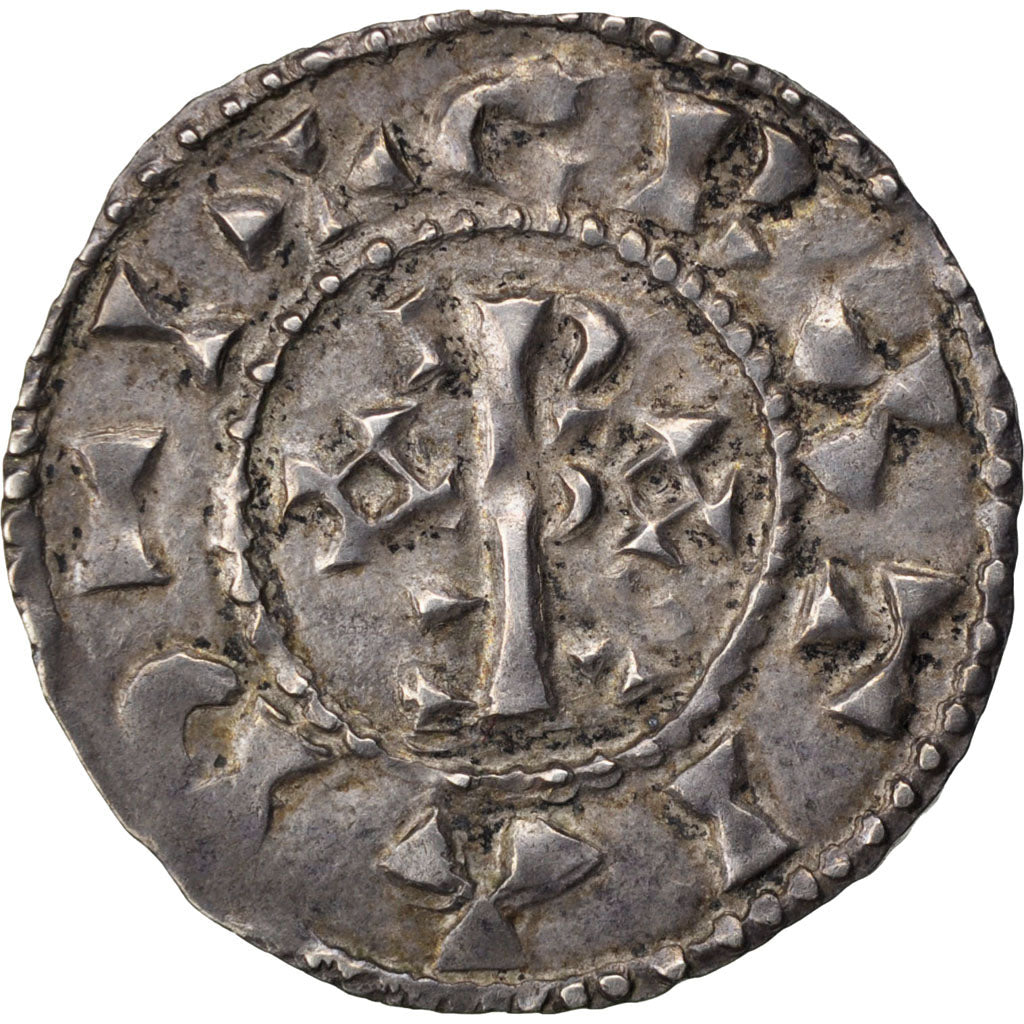 FRANCE, Denarius, Château-Landon, AU(55-58), Silver, 1.36
