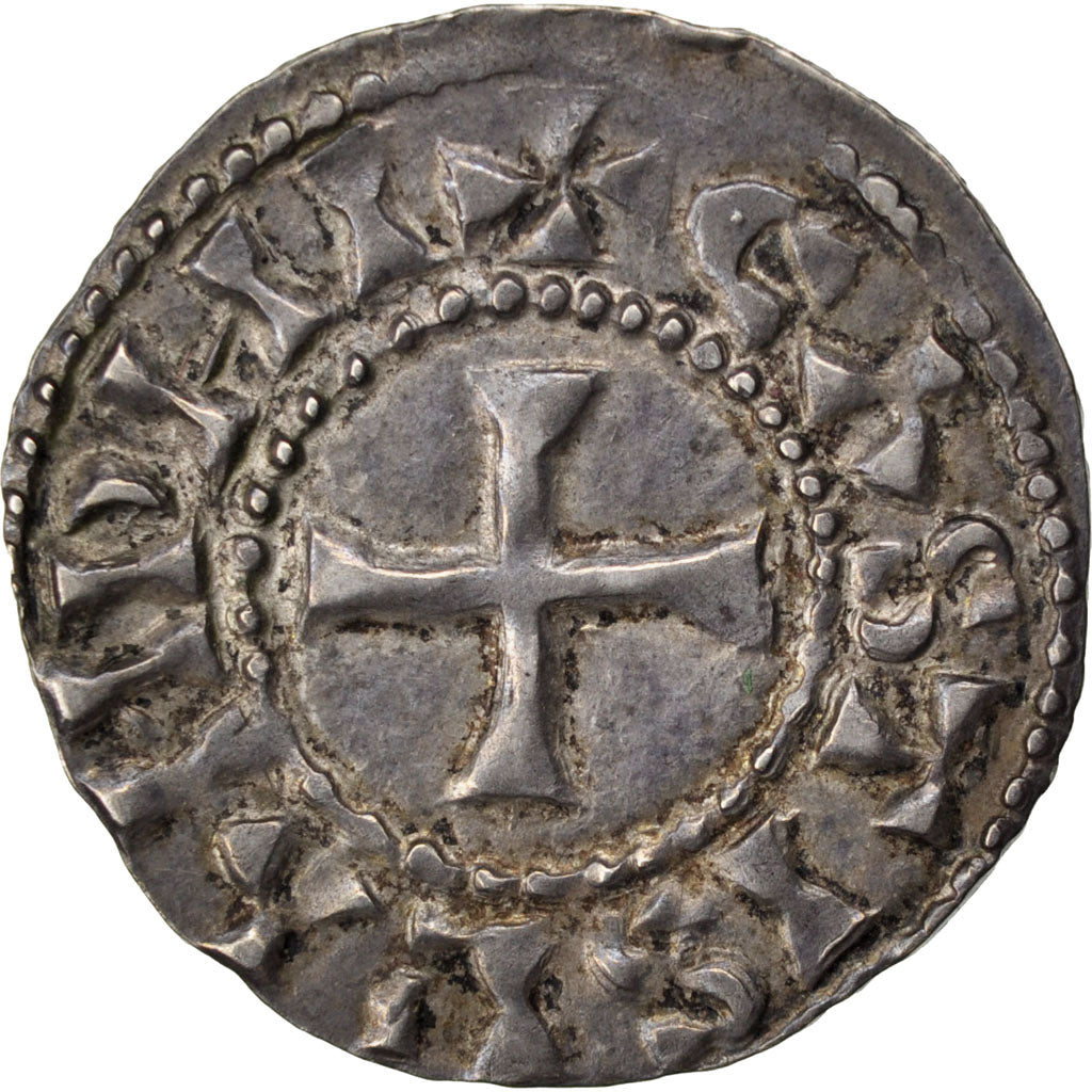 FRANCE, Denarius, Château-Landon, AU(55-58), Silver, 1.36