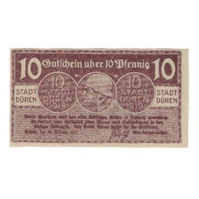 Billet, Allemagne, Duren Stadt, 10 Pfennig, valeur faciale, 1920, 1920-02-20