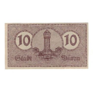 Billet, Allemagne, Duren Stadt, 10 Pfennig, valeur faciale, 1920, 1920-02-20